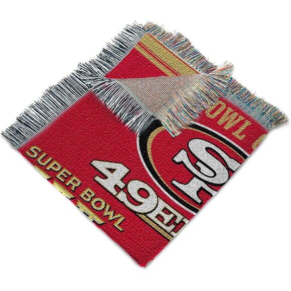 NFL San Francisco 49ers Woven Tapestry Throw For Home Game Wall Hanging 48x60in - Picture 5 of 5